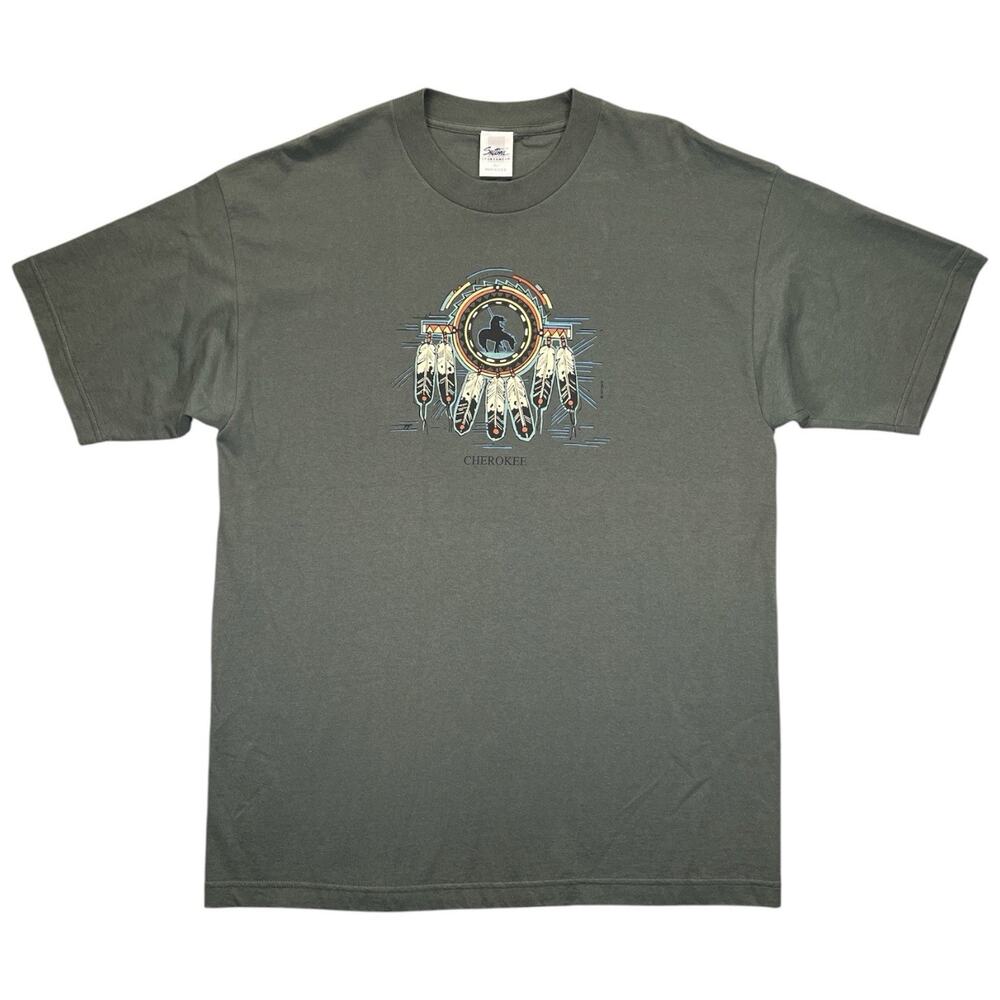 Sutton’s Sportswear T‑Shirt XL Green Cherokee Tribal Graphic USA Made